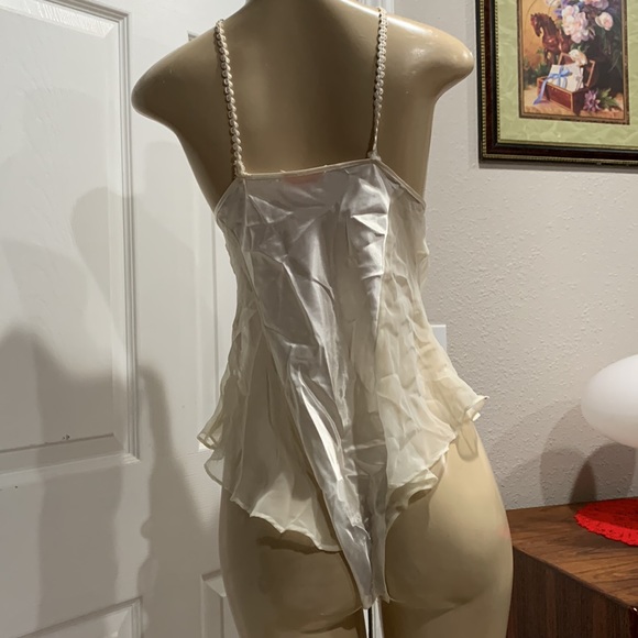 Vintage 80s Terry Russo Cream  Embroidered Teddy L - Picture 5 of 10